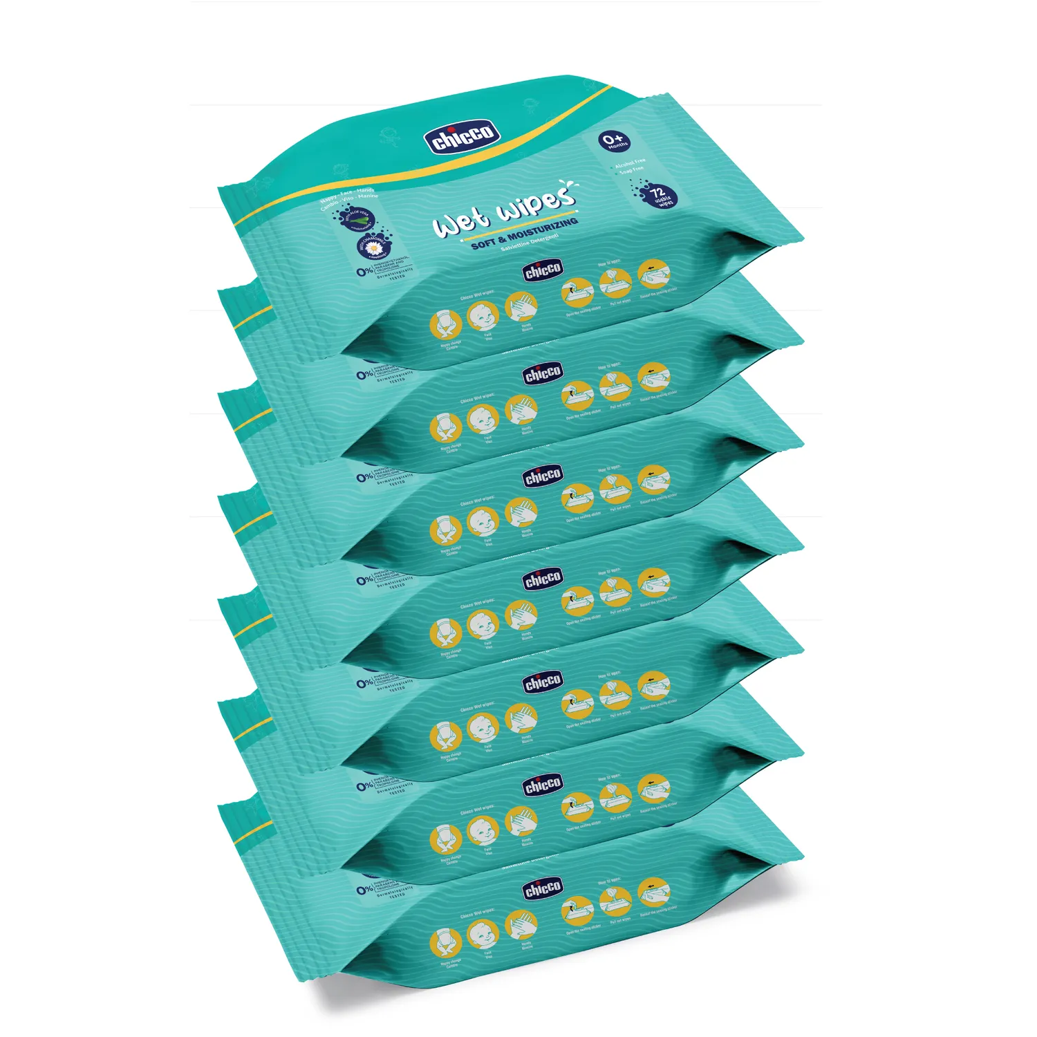 Combo Wet Wipes Sticker Pack of 7 504 Pcs