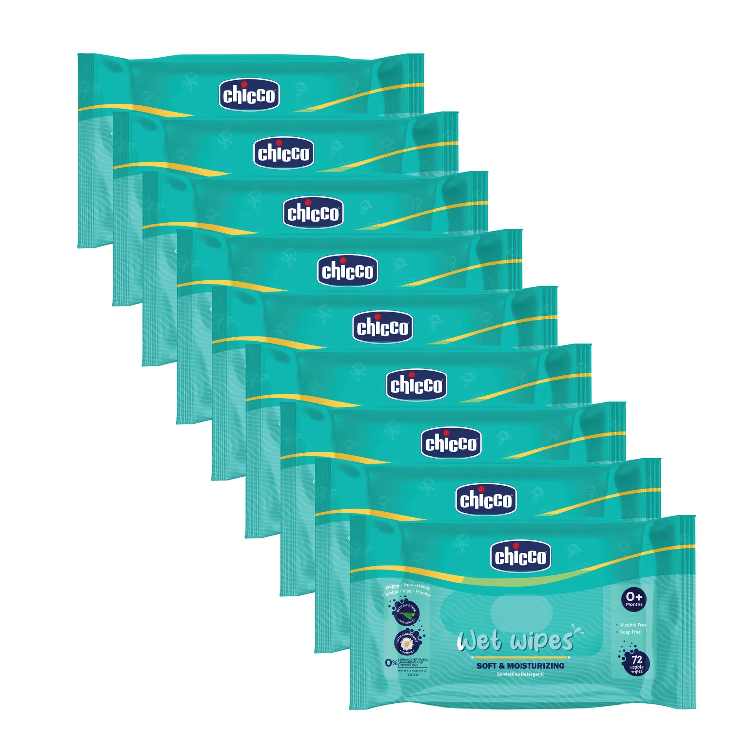 Combo Wet Wipes Sticker Pack of 9 648 Pcs