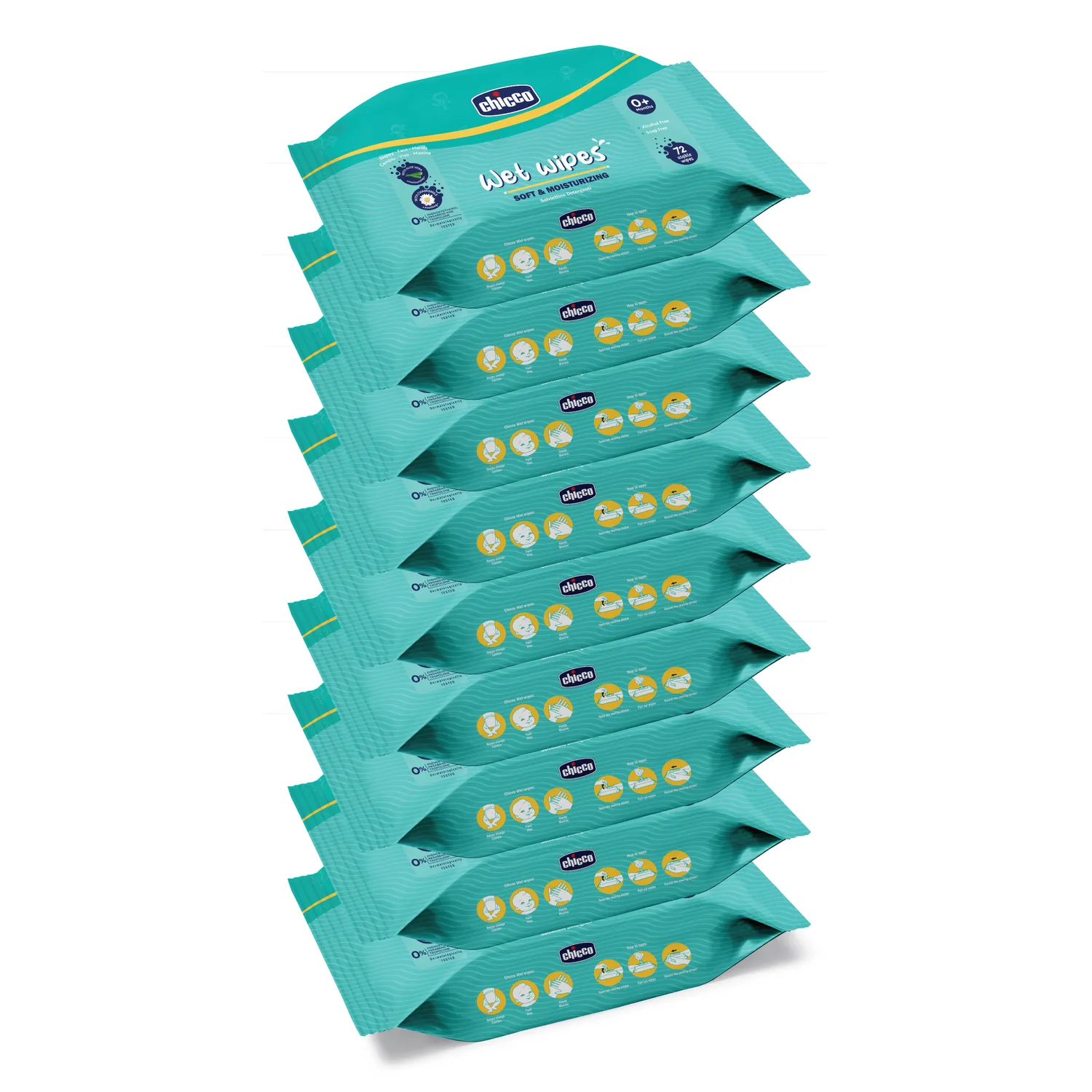 Combo Wet Wipes Sticker Pack of 9 648 Pcs