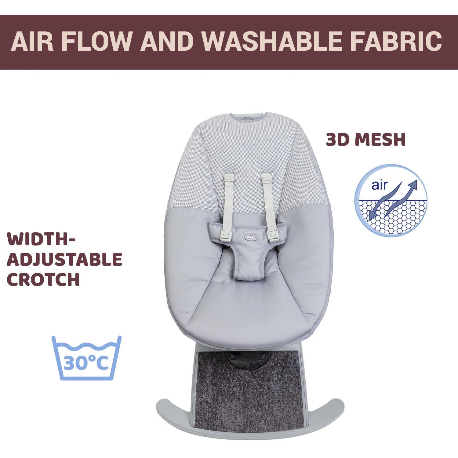 Comfy Wave Baby Bouncer Silverspring