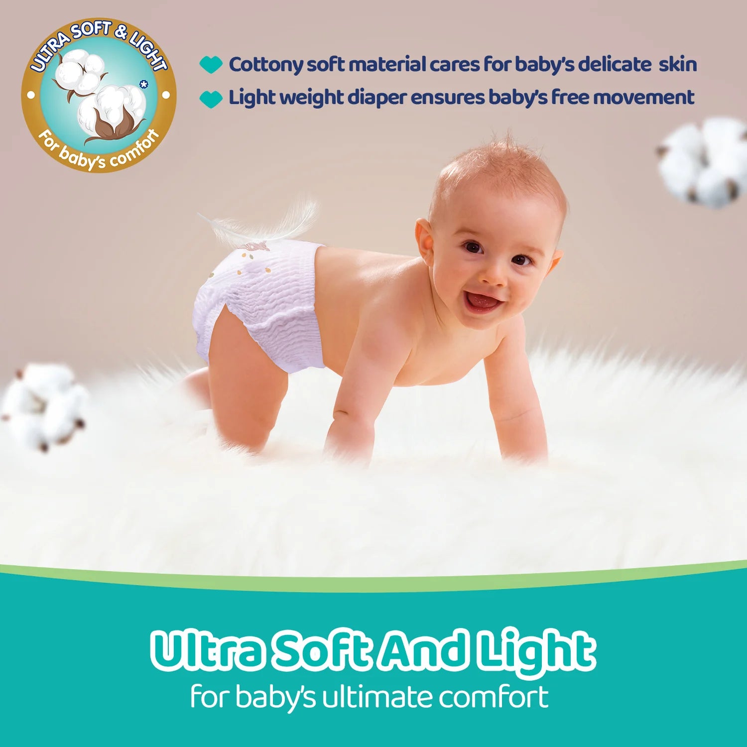 Comfypro Pants Style Baby Diaper New Born 70 Pc