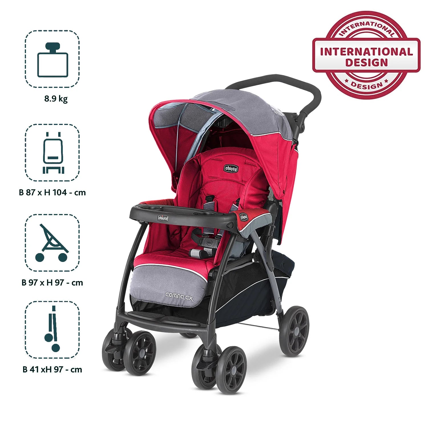 Cortina Cx Red Stroller