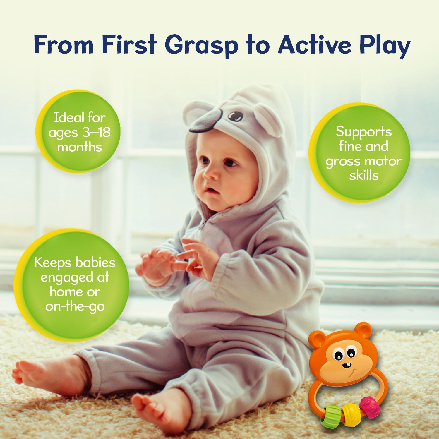 Easy Grasp Bear Rattle
