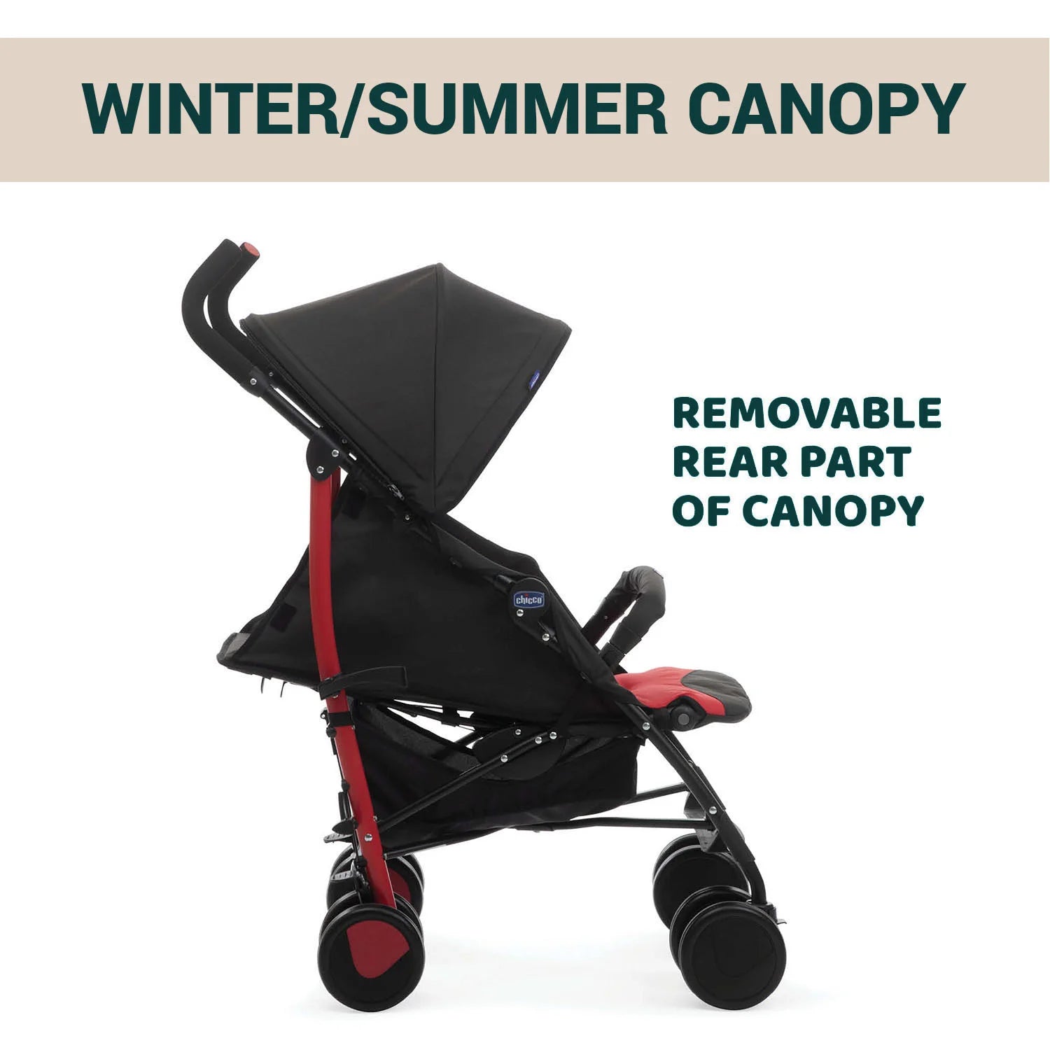 Echo Stroller with Bumper Bar Scarlet