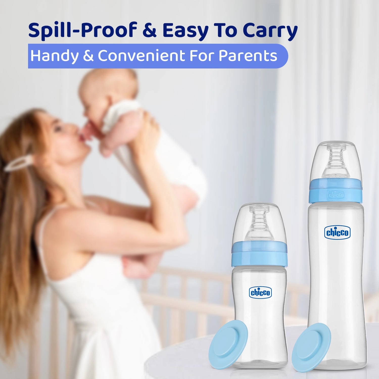 Feed Easy Baby Bottle 125ml Slow Flow 0M+ Blue