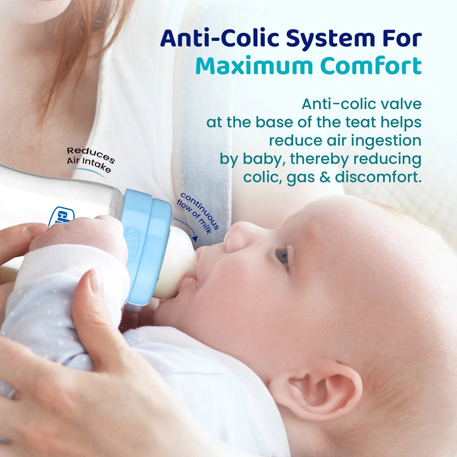 Feed Easy Baby Bottle 250ml Blue Medium 2M+