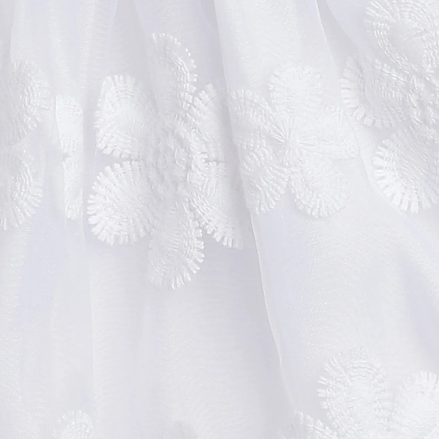 Girls White Floral Printed Dress