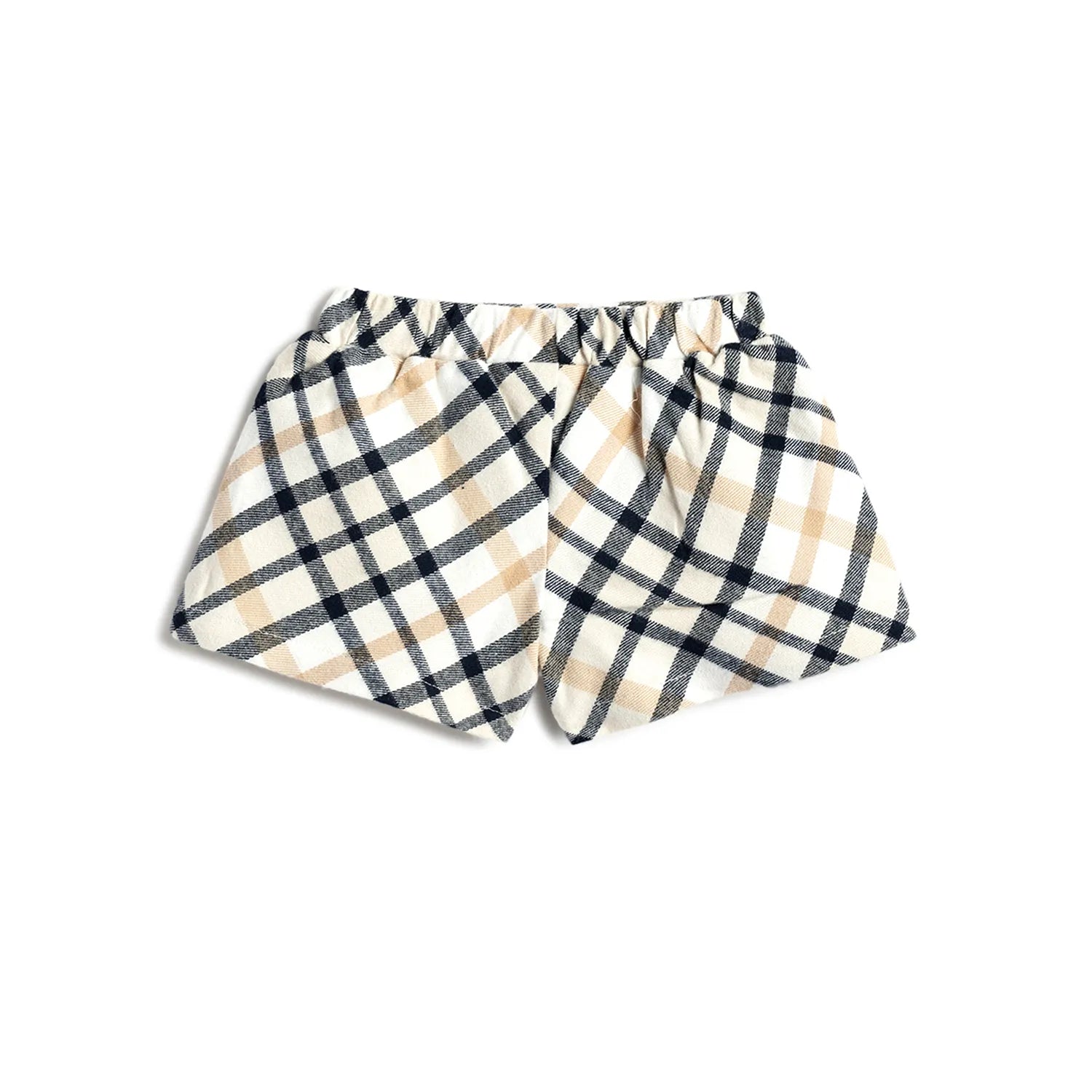 Girls Beige Checked Shorts
