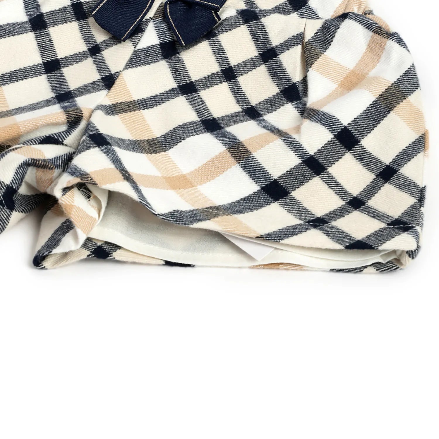 Girls Beige Checked Shorts