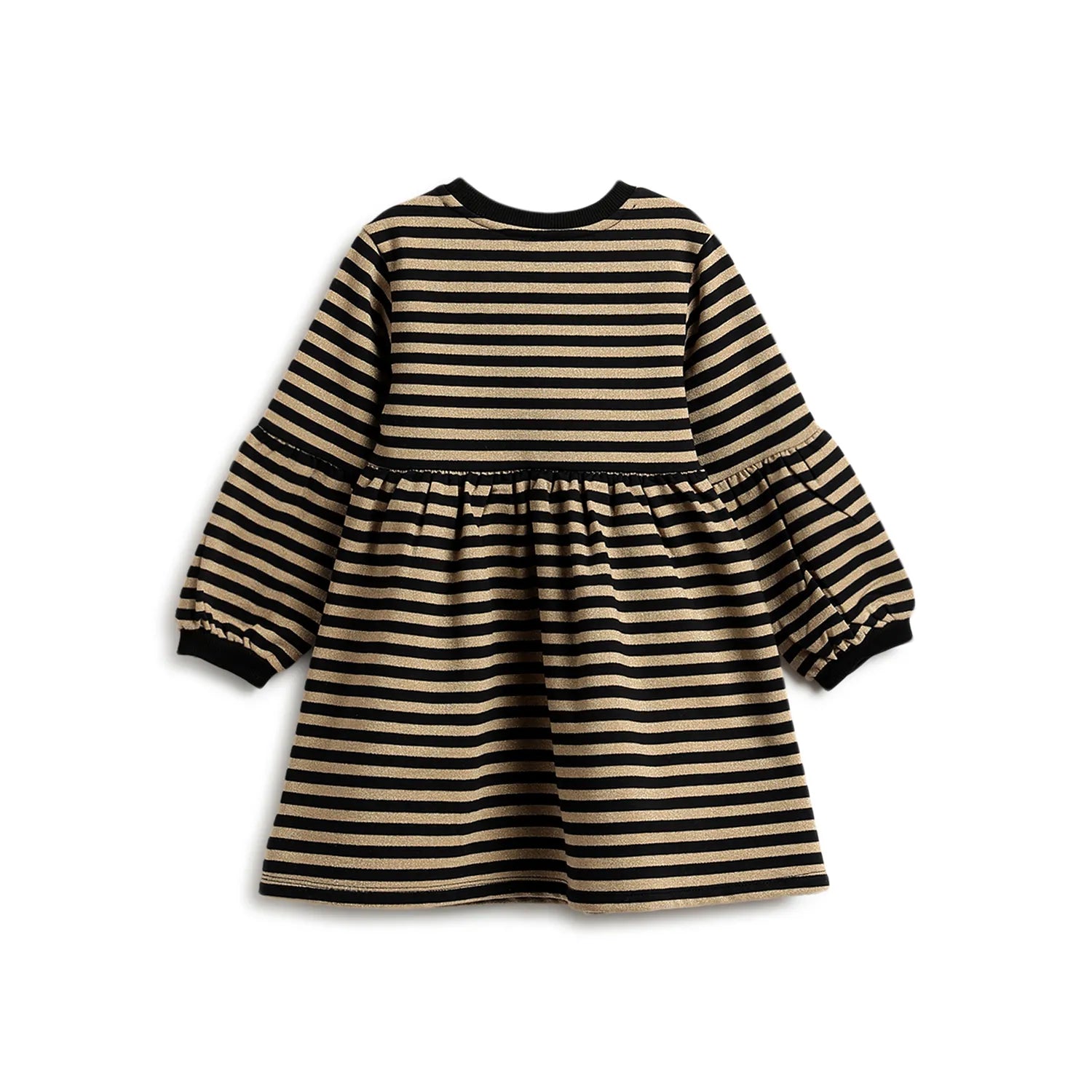 Girls Beige Long Sleeve Dress
