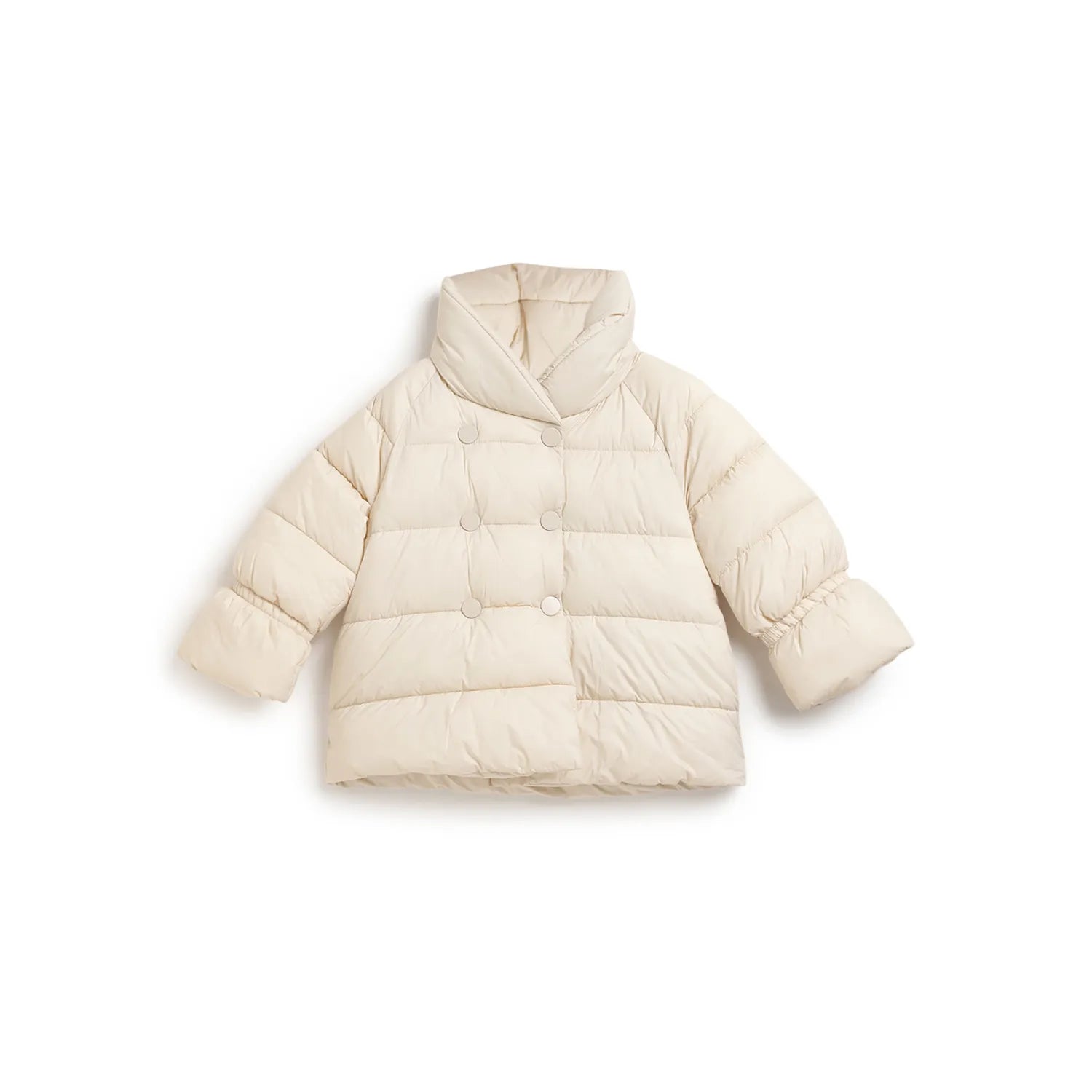 Girls Beige Long Sleeves Padded Jacket