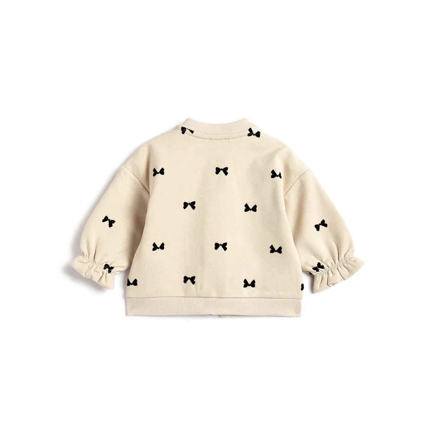 Girls Beige Printed Cardigan