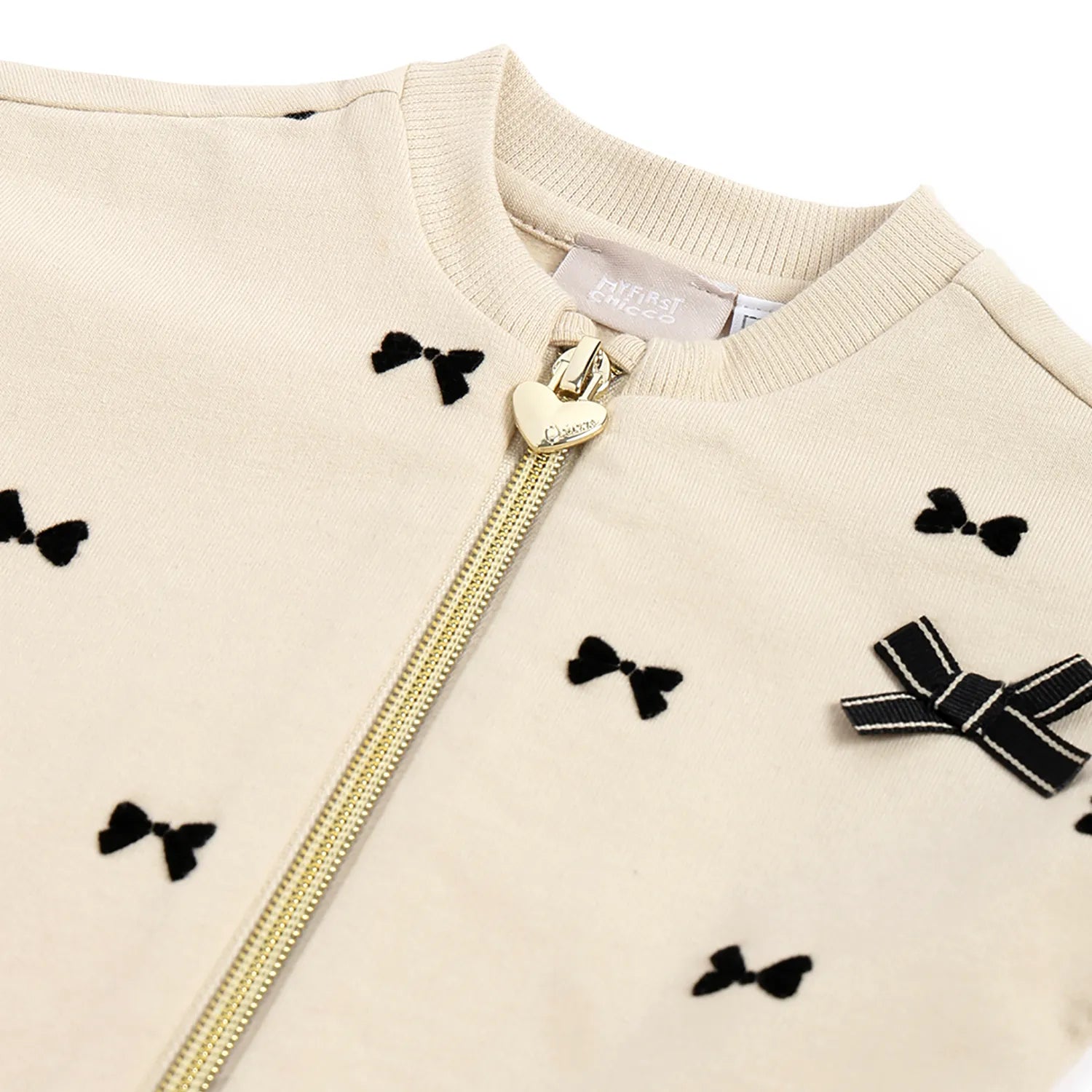 Girls Beige Printed Cardigan