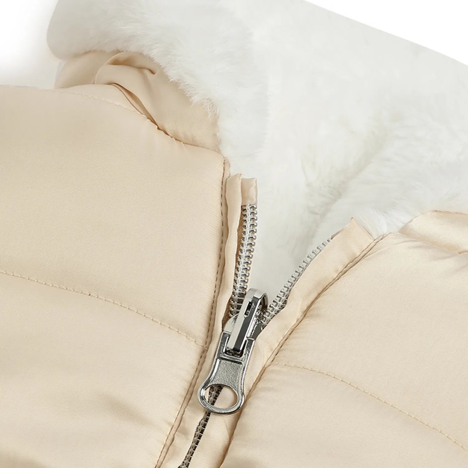 Girls Beige Self Design Reversible Jacket