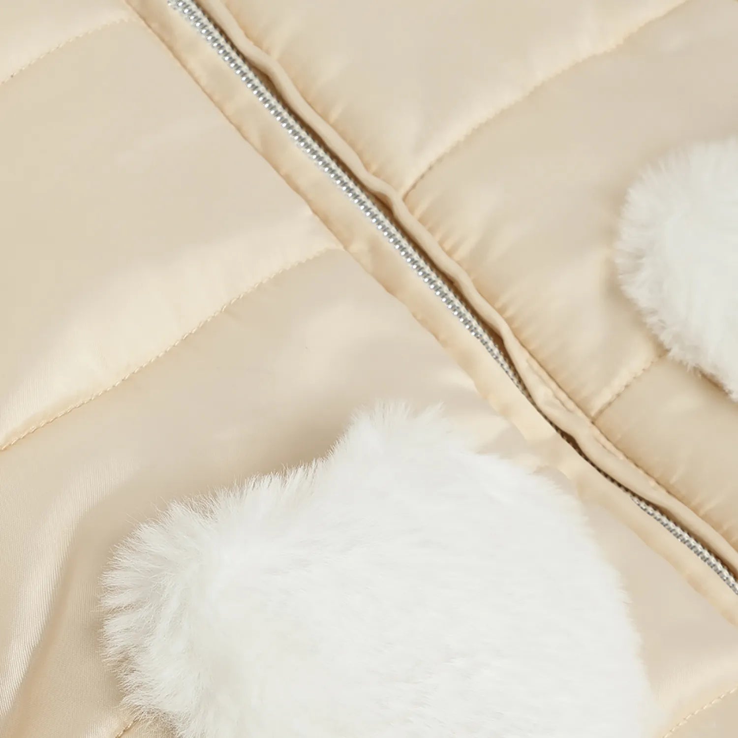 Girls Beige Self Design Reversible Jacket