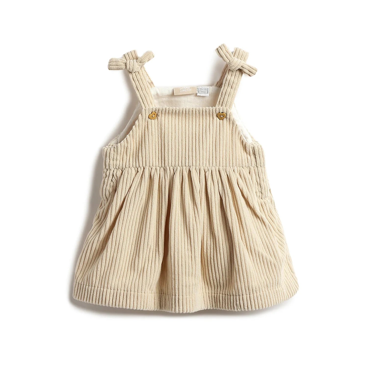Girls Beige Solid Overall Skirt