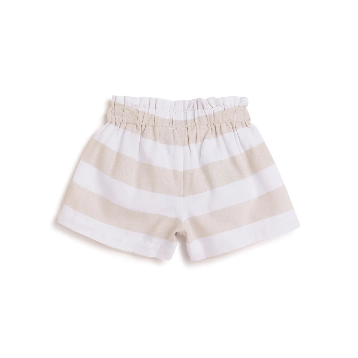 Girls Beige Striped Shorts