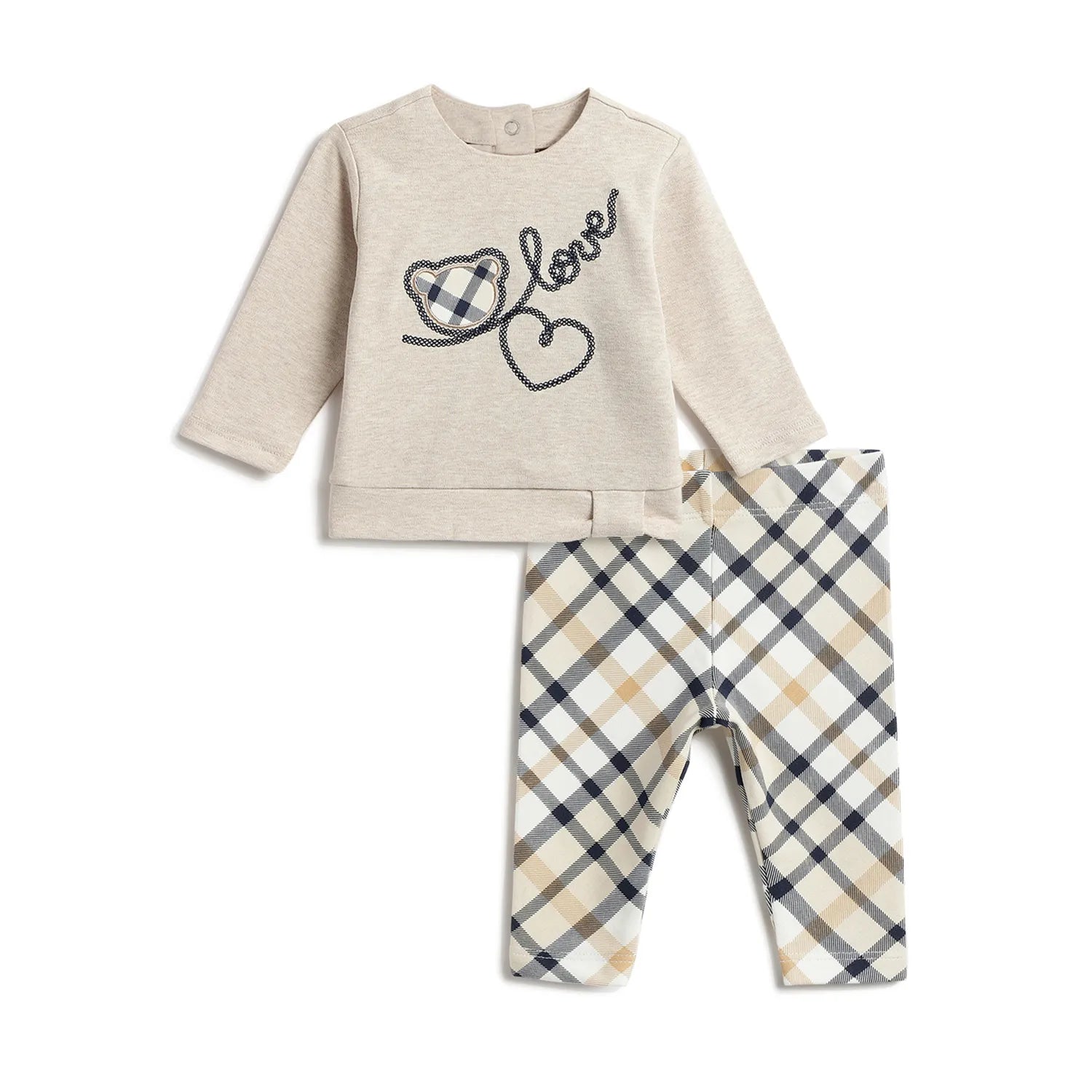 Girls Beige Sweatshirt and Leggings