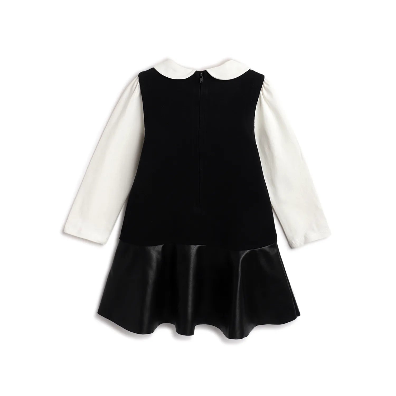 Girls Black & White Solid Dress