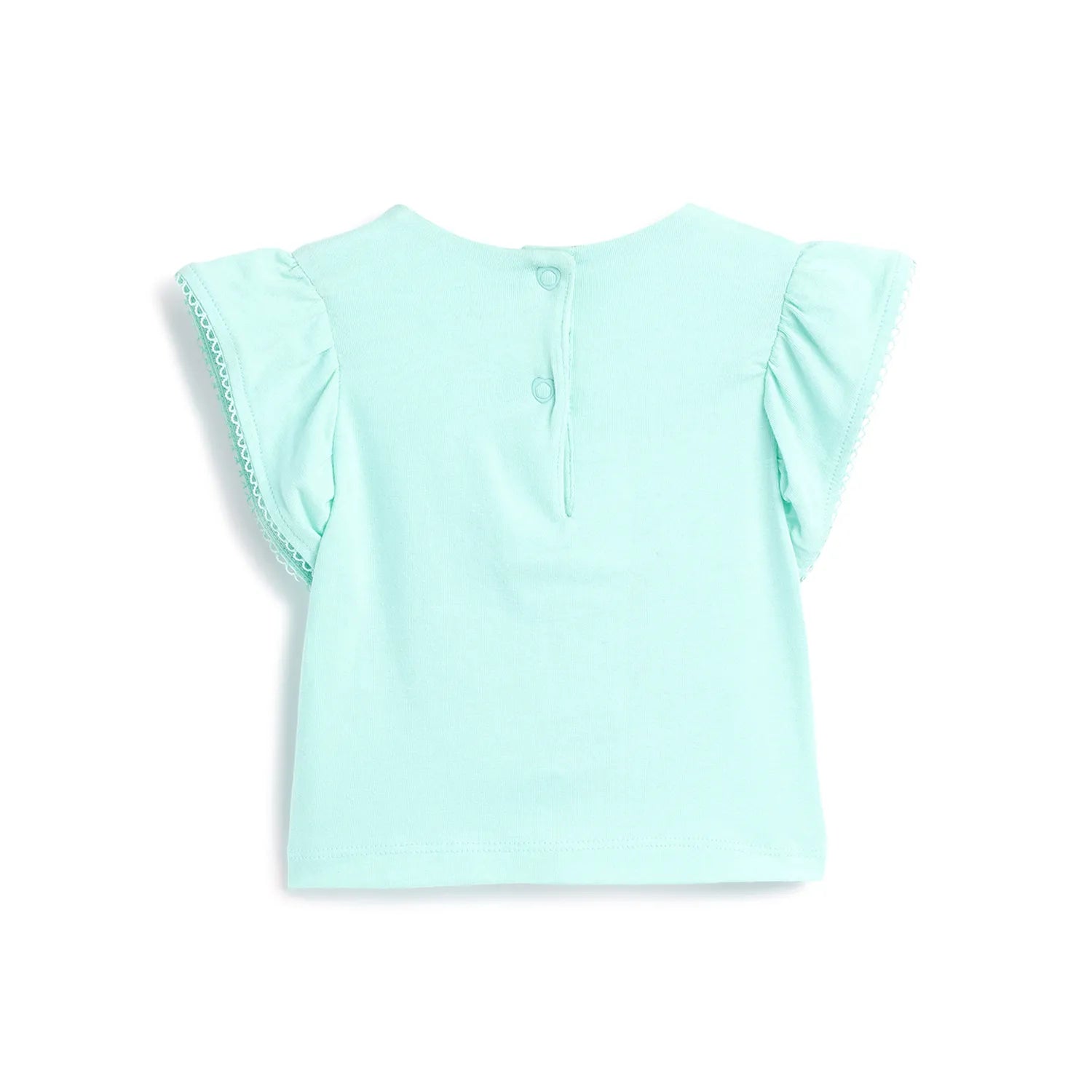 Girls Blue Cap Sleeves T-shirt