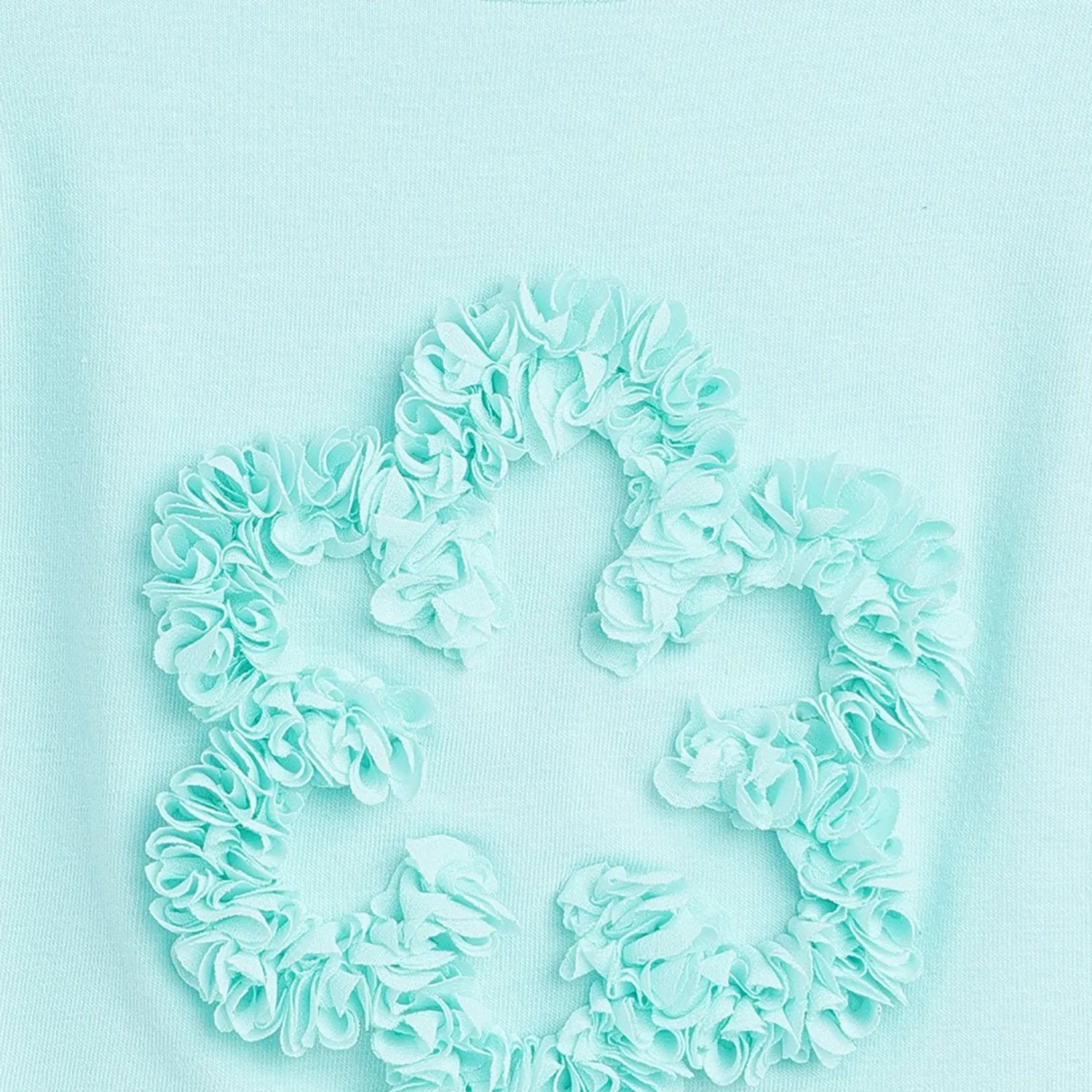 Girls Blue Cap Sleeves T-shirt