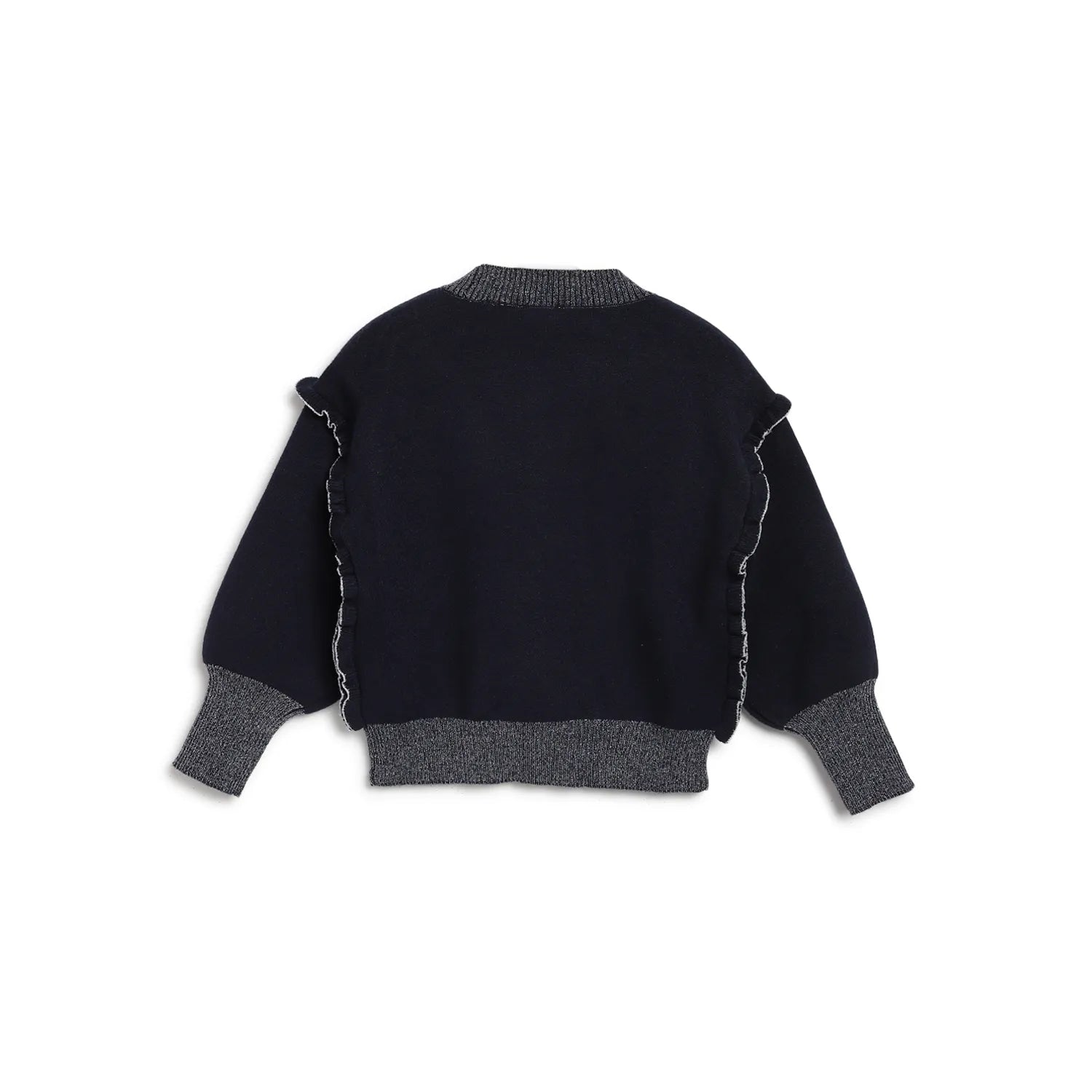 Girls Blue Embroidered Pullover