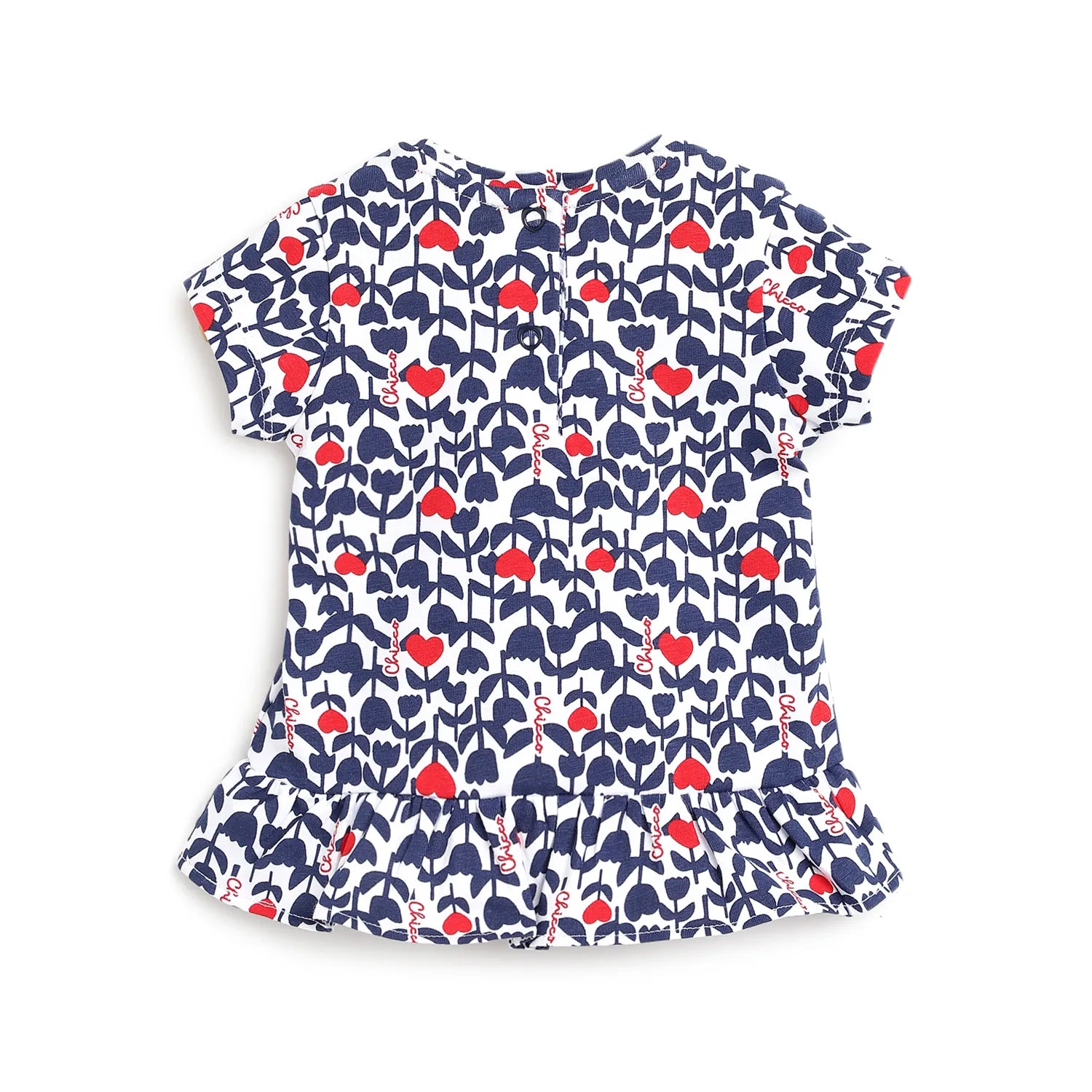 Girls Blue Floral Printed Top