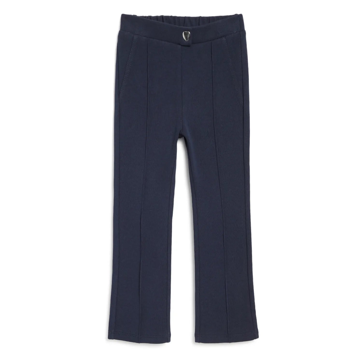 Girls Blue Mid-Rise Relaxed Trousers