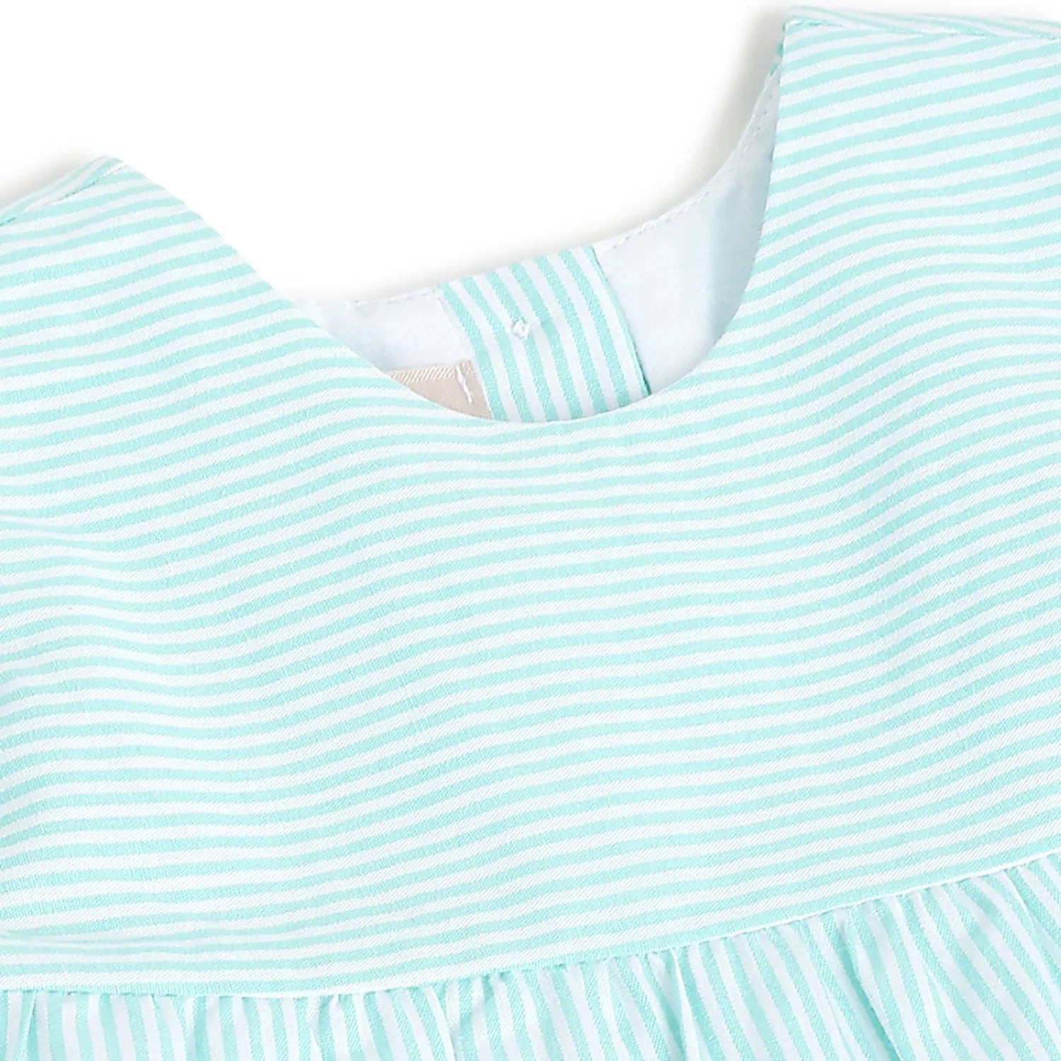 Girls Blue Striped Fit & Flare Dress