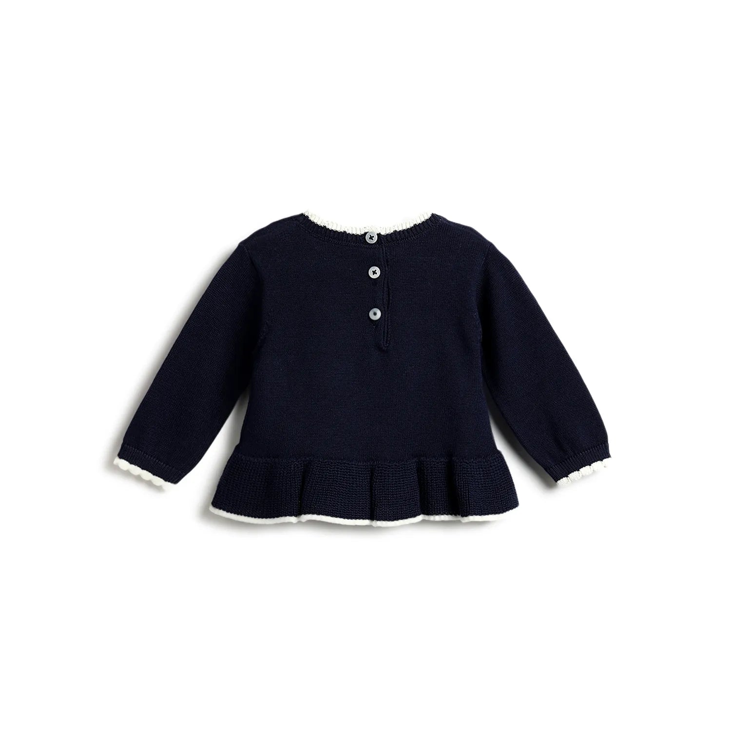Girls Dark Blue Printed Pullover