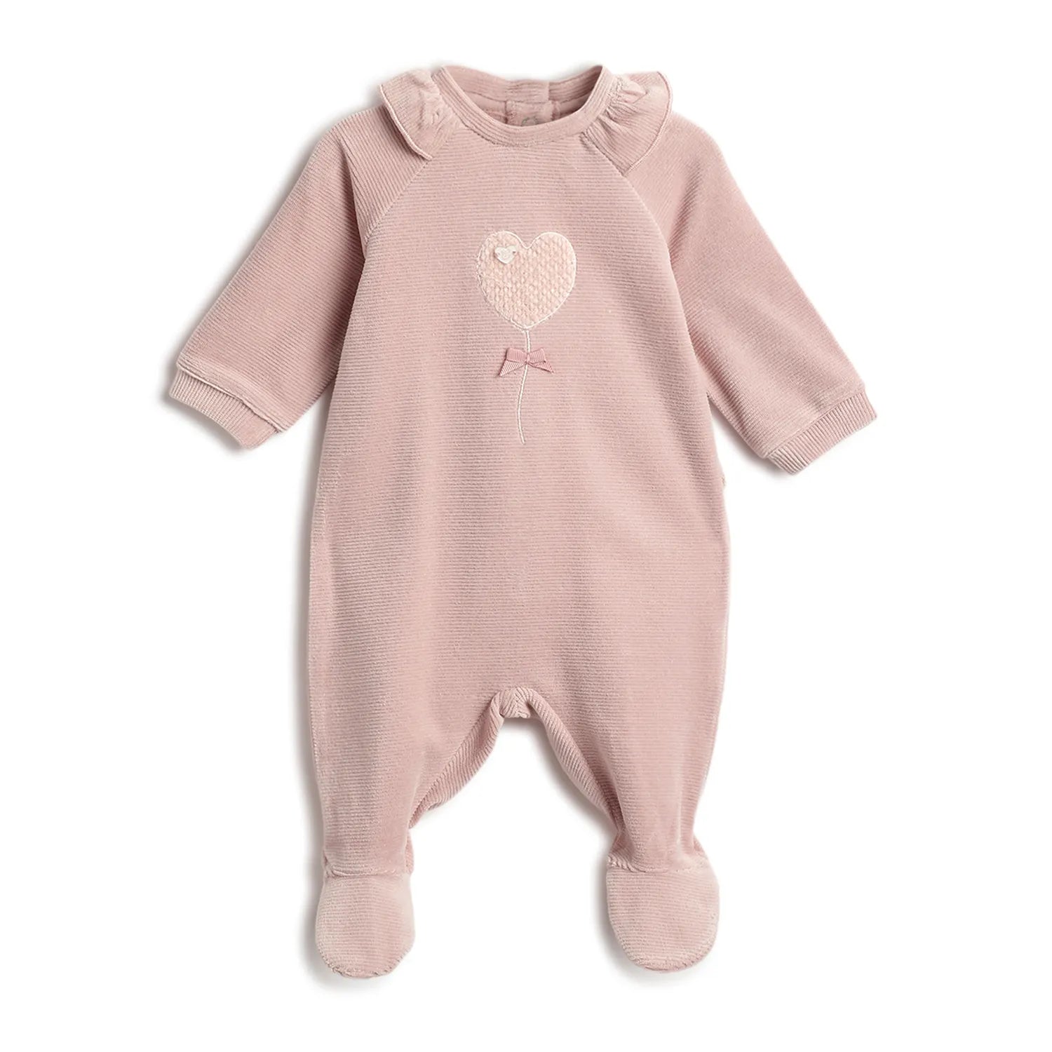 Girls Embroidered Nappy Opening Babysuit