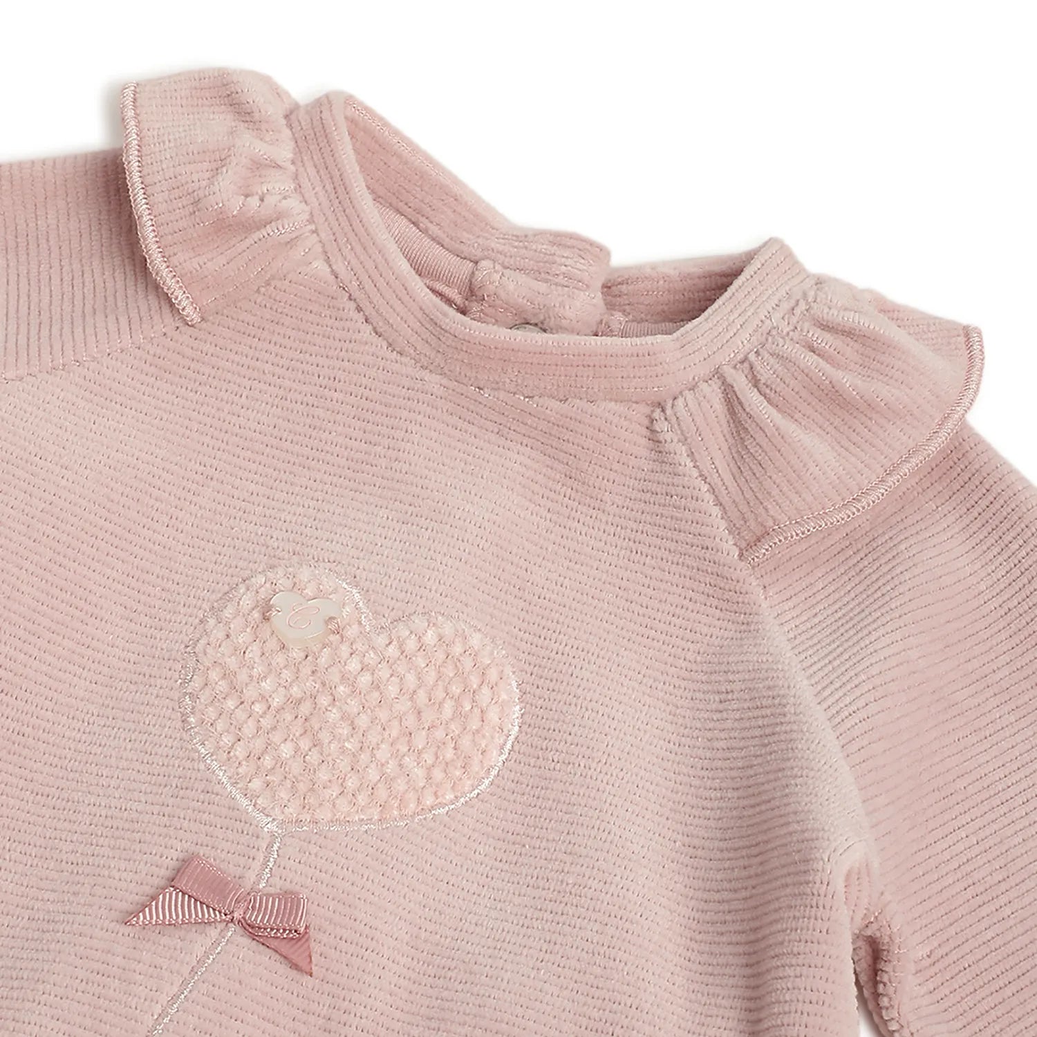 Girls Embroidered Nappy Opening Babysuit