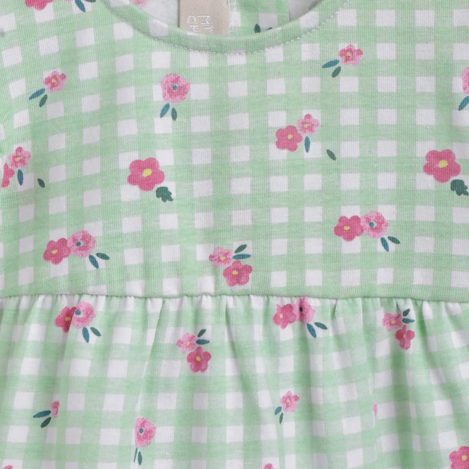 Girls Green Printed Top With Shorts