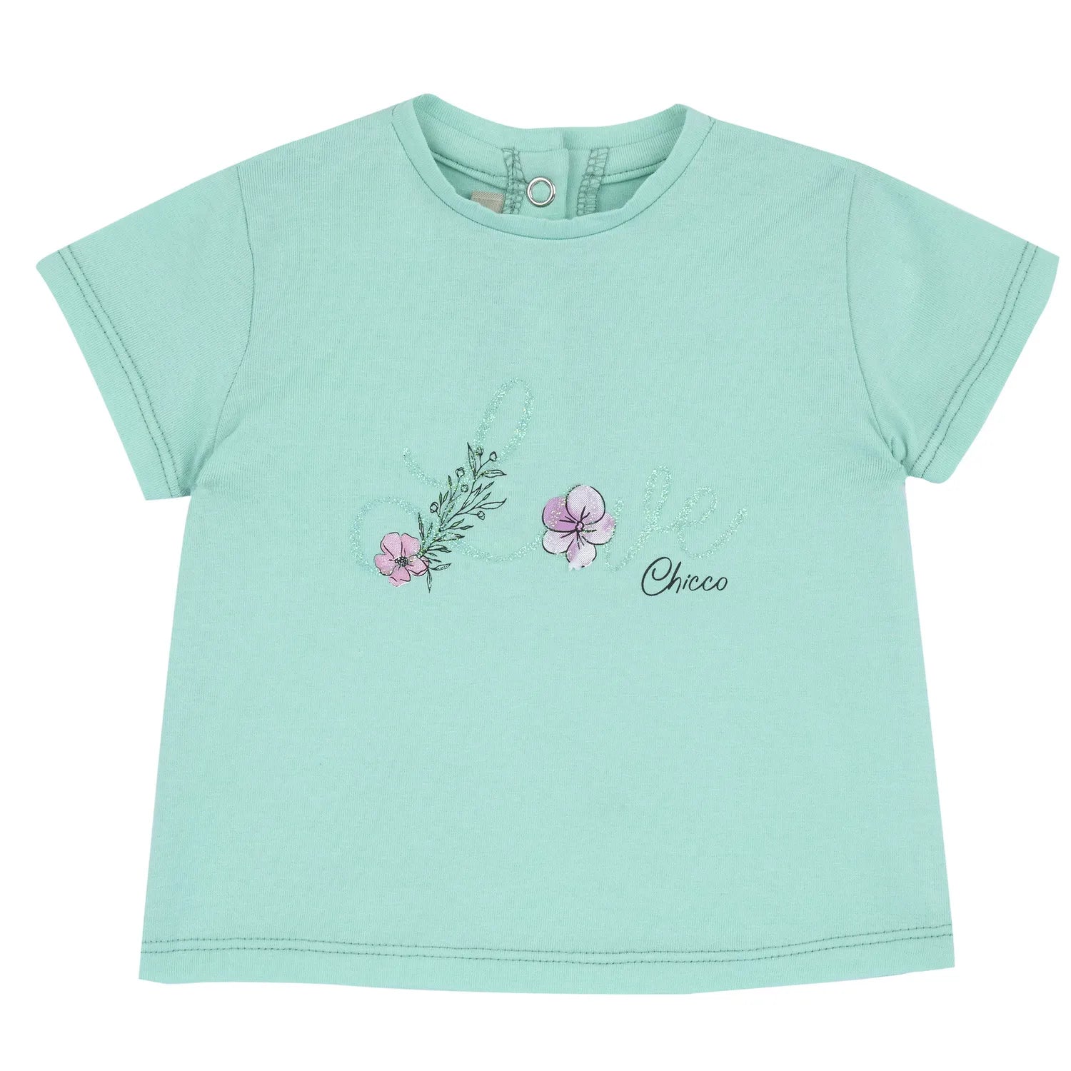 Girls Green Typography Printed T-shirt