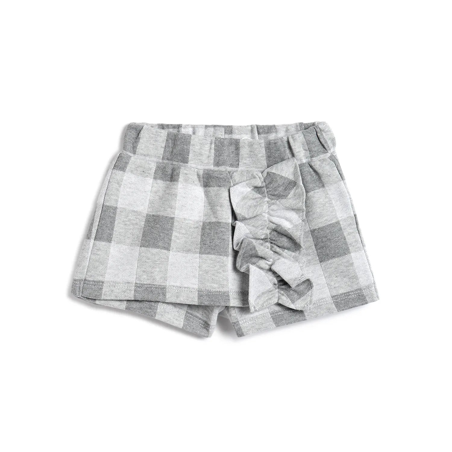 Girls Grey Checked Shorts