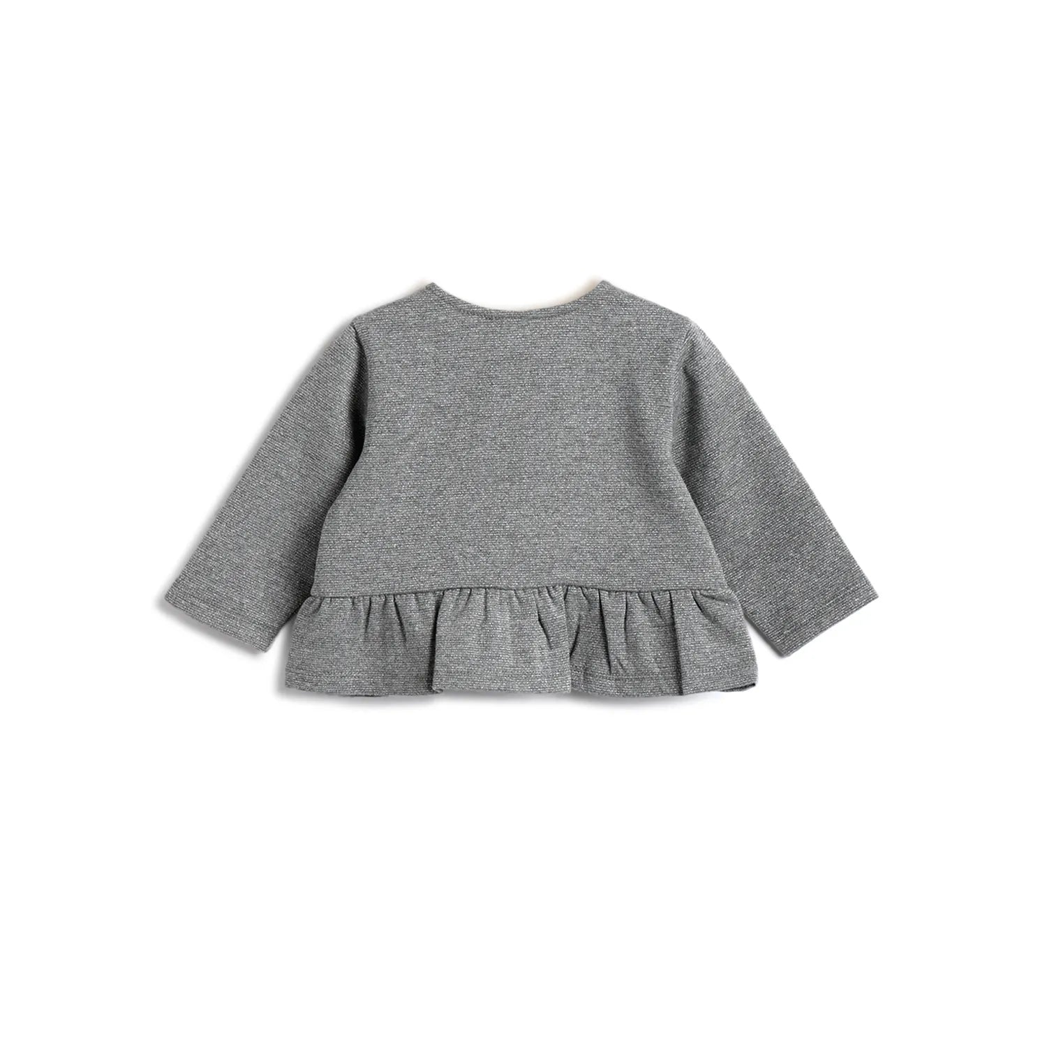 Girls Grey Printed Cardigan