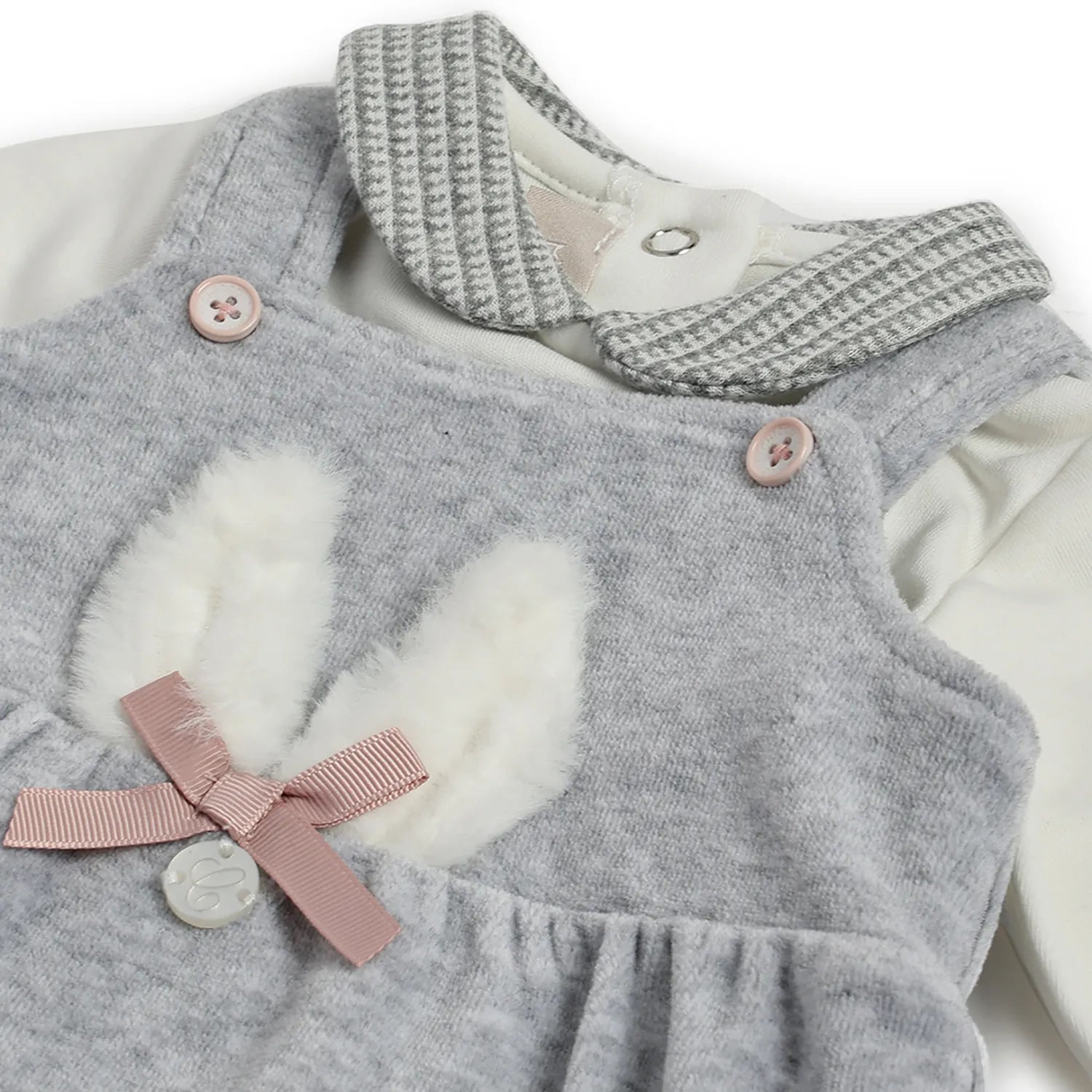 Girls Grey Sleeveless Babysuit with Bodysuit