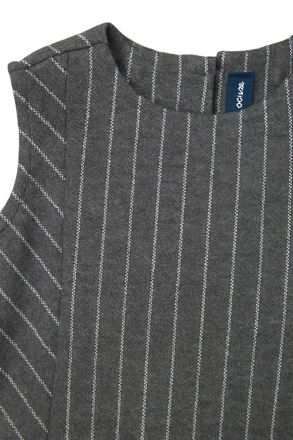 Girls Grey Striped Fit & Flare Dress