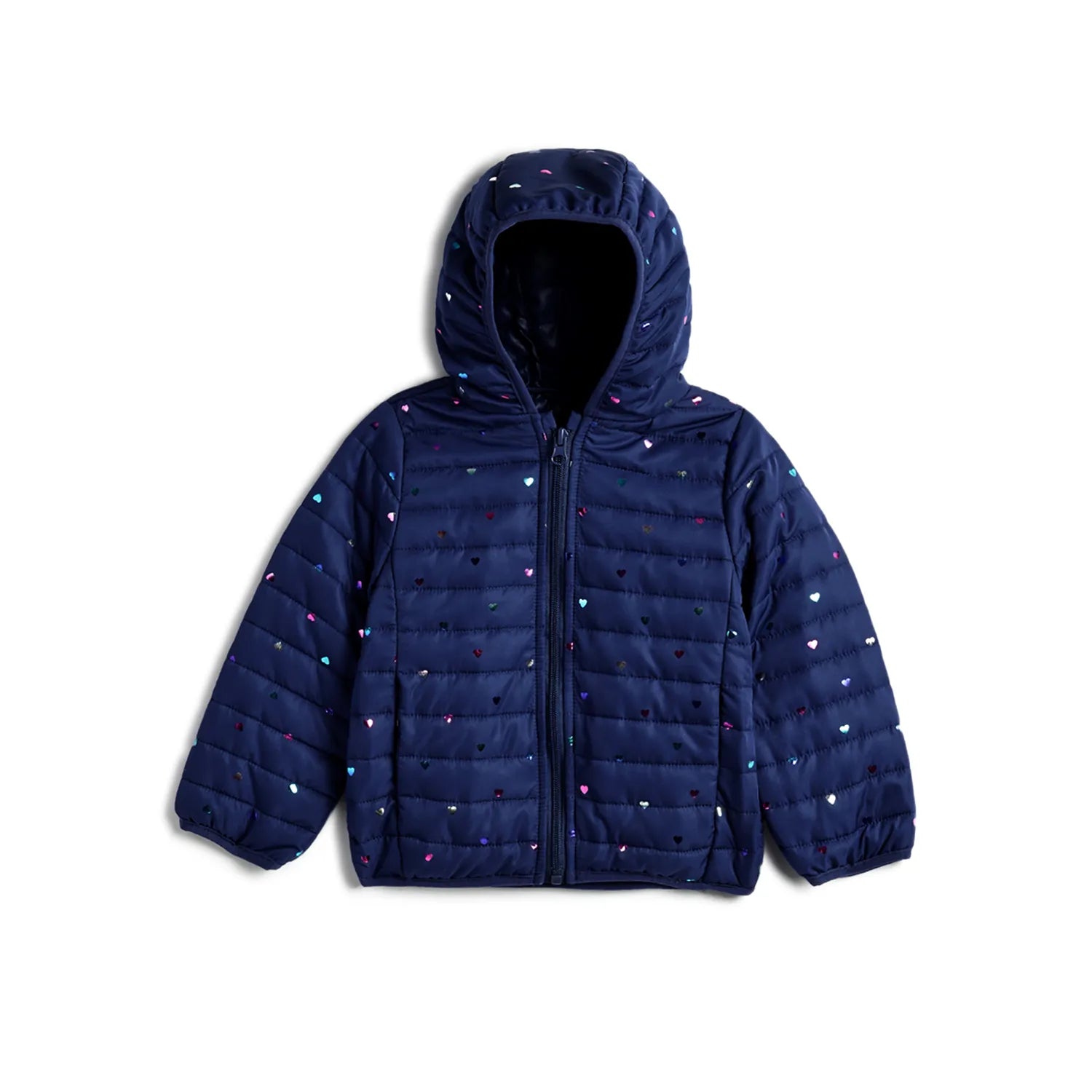 Girls Hooded Solid Padded Jacket