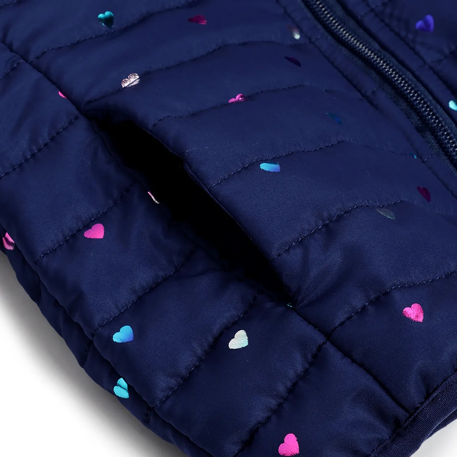 Girls Hooded Solid Padded Jacket