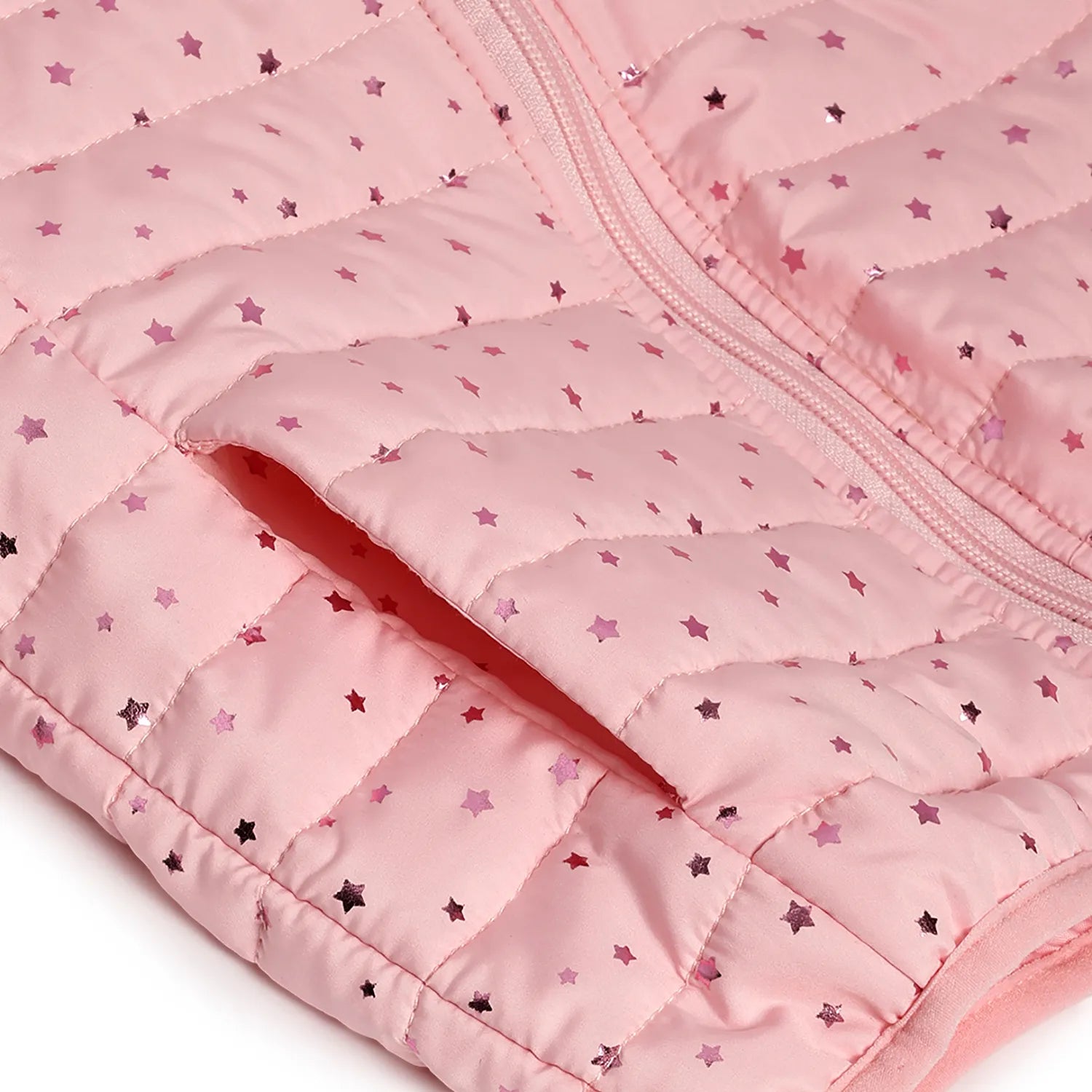 Girls Hooded Solid Padded Jacket