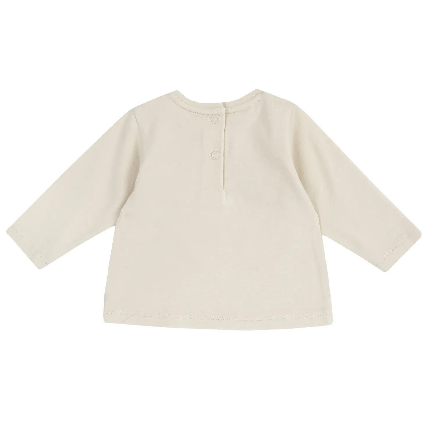 Girls Light Natural Applique Long Sleeve T-shirt