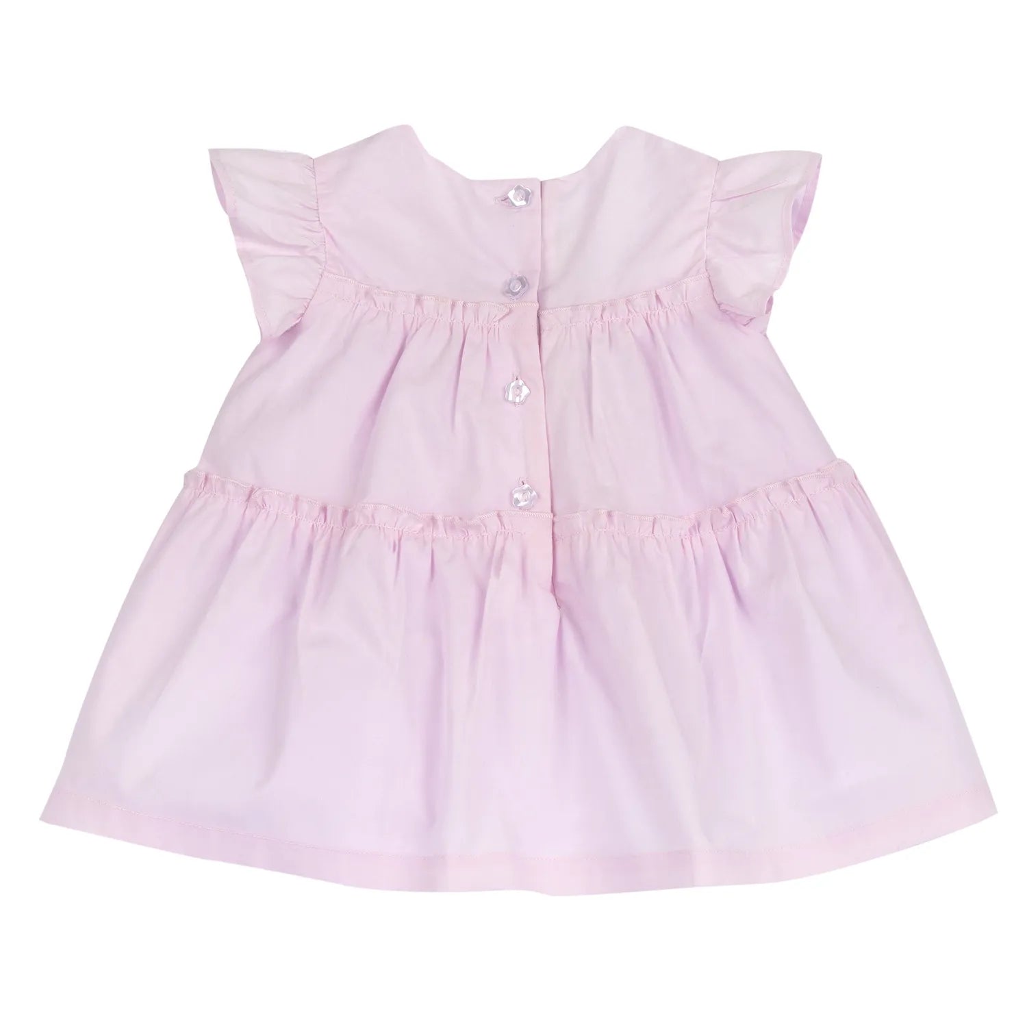Girls Light Pink Embellished Self Design Dress