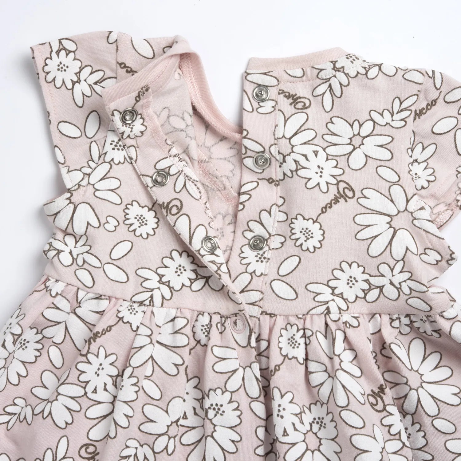Girls Light Pink Floral Printed Dress