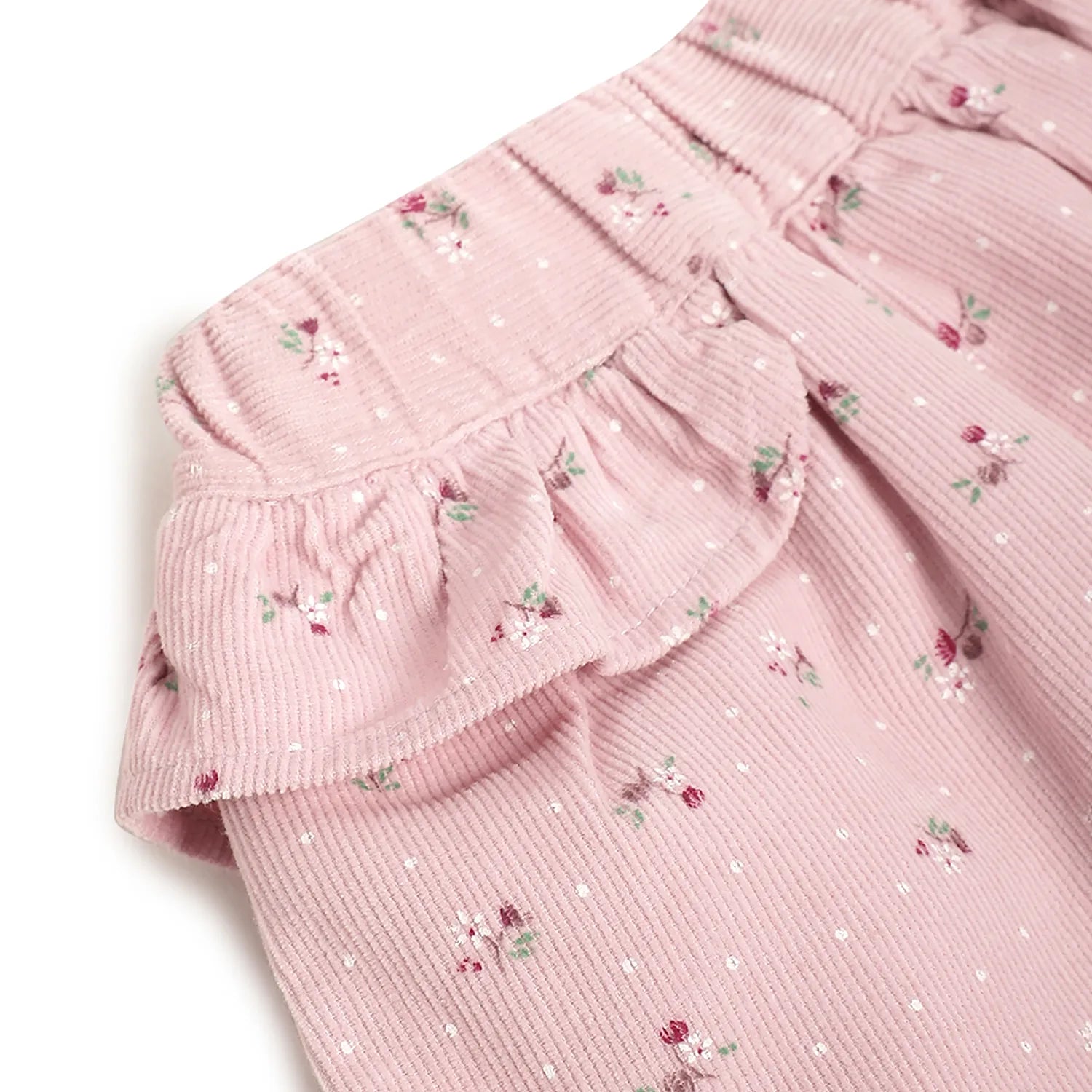 Girls Light Pink Floral Printed Skirt