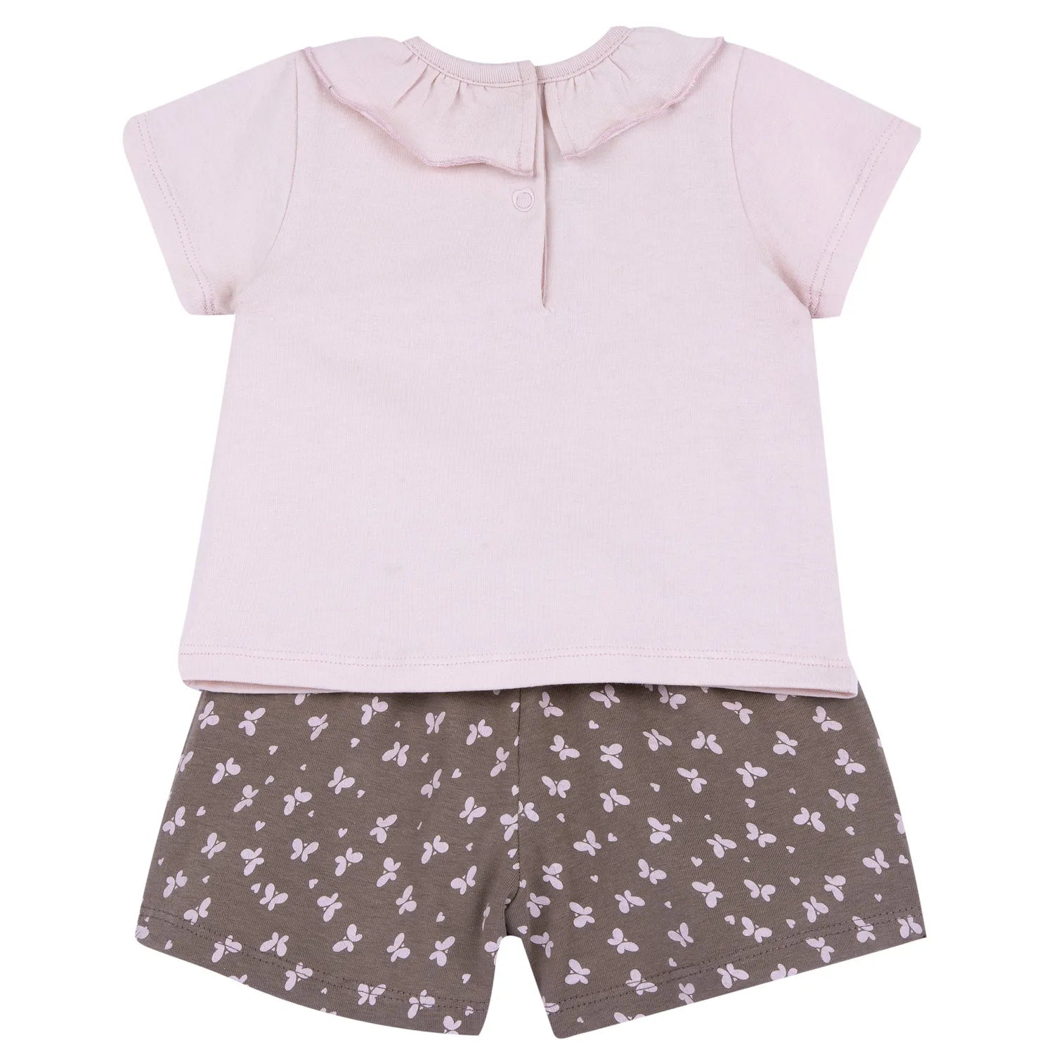Girls Light Pink Graphic Printed T-Shirt with Shorts