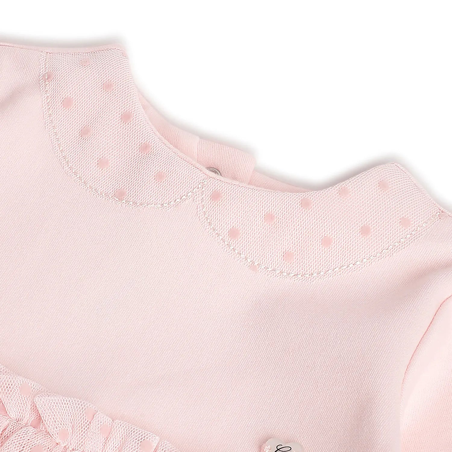 Girls Light Pink Self Design Dress