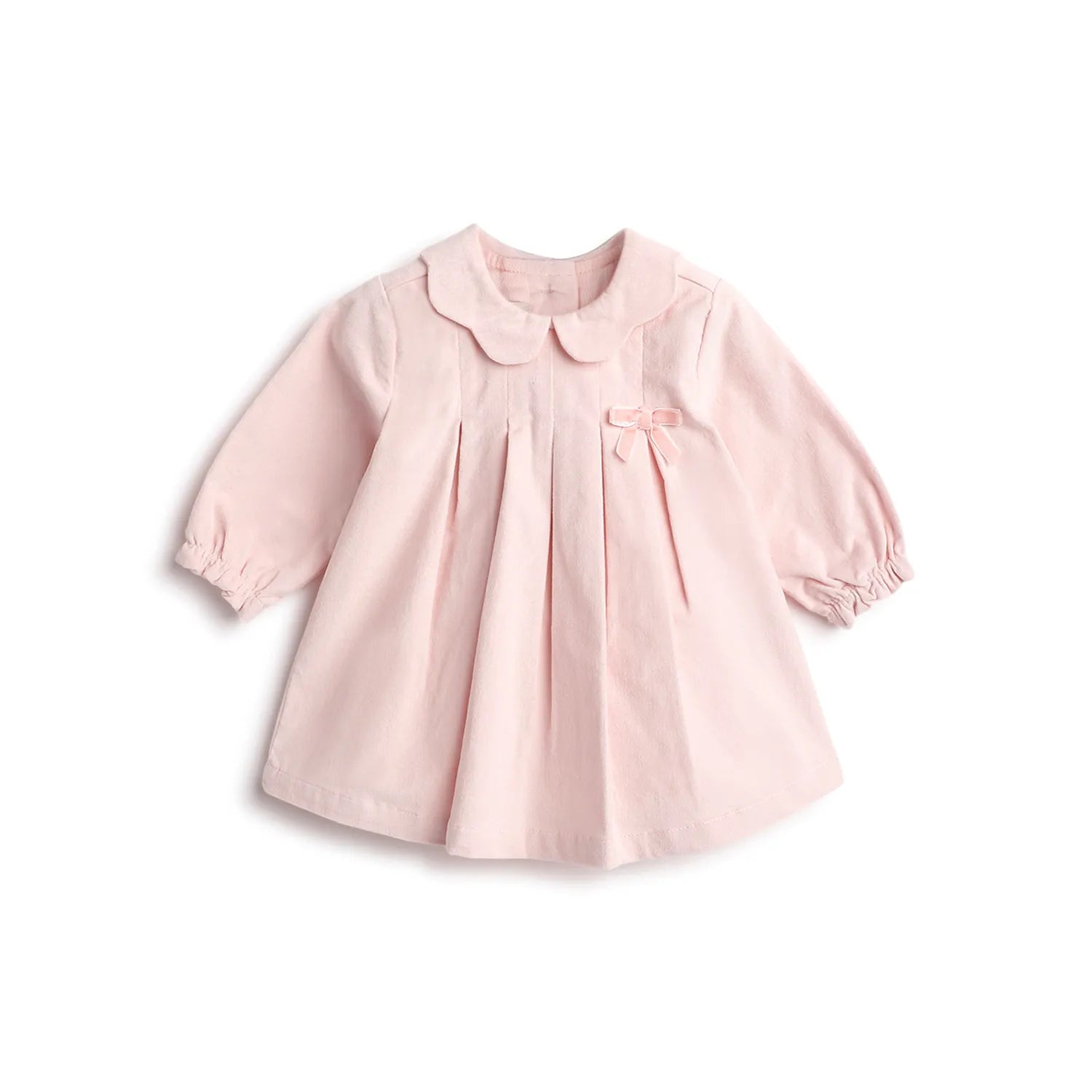 Girls Light Pink Solid Dress