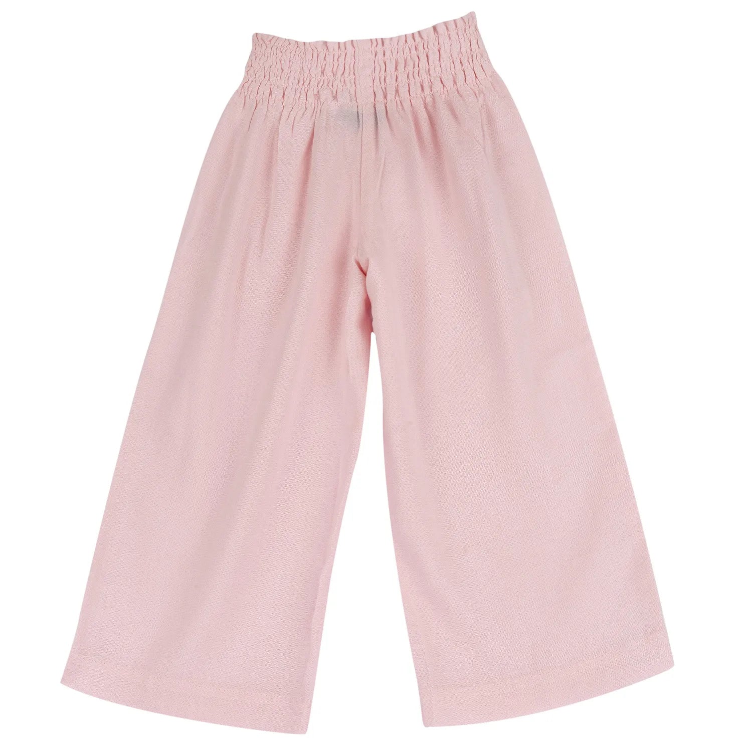 Girls Light Pink Solid Trouser