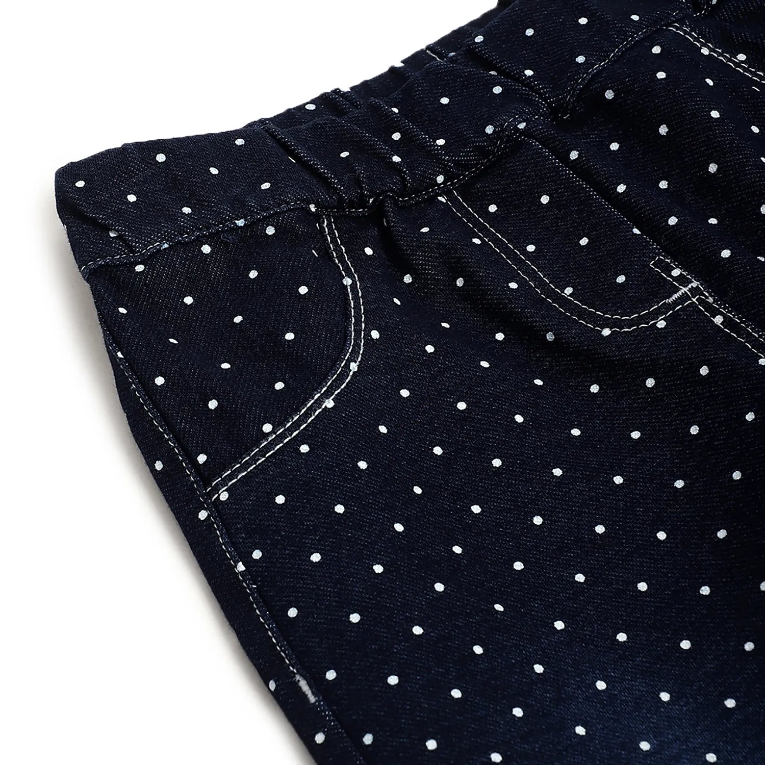 Girls Medium Blue Polka Dot Jeans